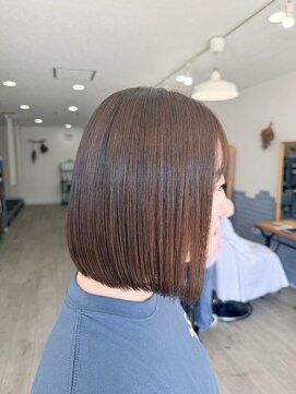 リープ(leap hair) オリーブベージュ × ボブ