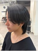曲がる縮毛矯正ナチュラルセンターパートメンズ韓国風ヘア