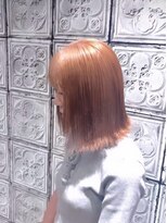 アース いわき店(HAIR&MAKE EARTH)&nbsp;ハイトーンアプリコットゴールド外はねボブ