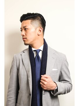 レンゲン(LENGEN) 束感刈り上げビジネス七三ツーブロックアップバング１５４