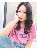 ナチュラルクアンク韓国風ヘア大人可愛いレイヤーカット