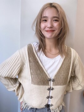 ニール シトロン 名古屋 伏見 丸の内(NEELU citron) 【Neelu_rie】顔周りレイヤー×ハイトーンベージュ