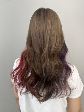 ヘアーアンドビューティーザ エフ(Hair Beauty the F) インナーカラー＿バイカラー＿ボルドー＿パープル