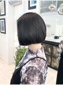 グレージュ　ブリーチなし　艶カラー　ブルベ冬