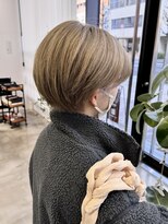 ジュノ 鹿児島中央店(Juno)&nbsp;くびれマッシュショート×ハイトーンベージュ