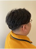 センターパート×ニュアンスパーマ