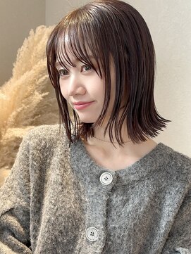 ノラギンザユー(NORA GINZA/U) 切りっぱなし外ハネボブ艶暗髪シースルーバング