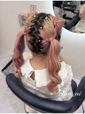 ねこみみツインテール【クランソア】ヘアメ/ヘアセット/心斎橋