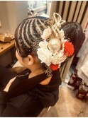 コーンロウ+ハイポニーセット
