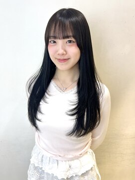 アクシス 栄店(`AXIS) 松本/ワンホンレイヤー/ミルクティーブロンド/ダークブルー/栄