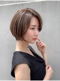 【東 純平】大人可愛い丸みショート前下がりショートボブ
