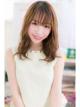 ミック ヘアアンドメイク アップ 駒込店(miq Hair&Make up) 大人かわいい♪ネオシースルーバングゆるふわミディb1