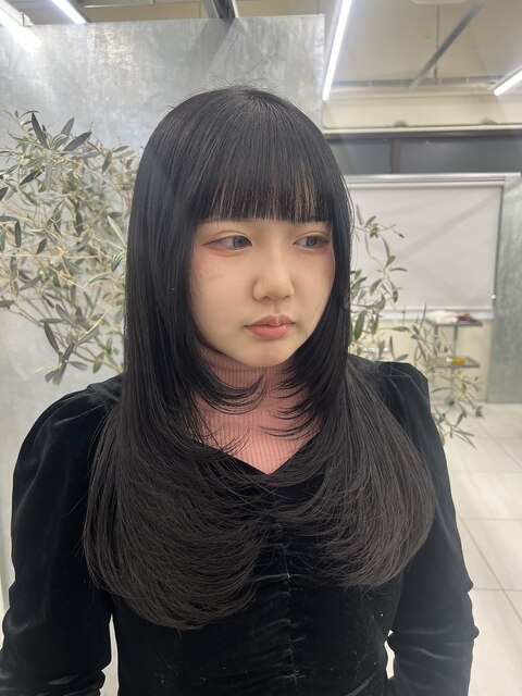 【matsuzaka】髪質改善黒髪ハイレイヤーワンカール