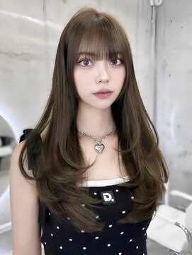 フォンズ(FONS) 上品韓国ヘア*レイヤーカットワンカーオリーブベージュカラー