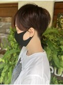 大人ショート ブラウンカラー 顔周りカット 20代30代