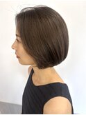オリーブベージュ ショートカット 顔周りカット 30代 髪質改善