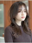 韓国風レイヤーカット髪質改善ダブルカラーミルクティーベージュ