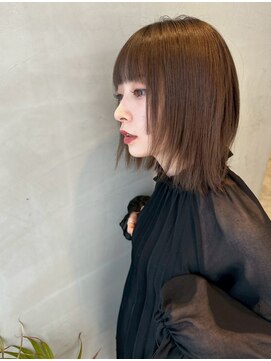 ジェコ ブラン(gecko. brun) 顔周りレイヤー/ミディアムウルフ/ショコラブラウン #武蔵小山