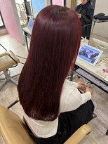 アジールヘア 所沢プロペ通り店(agir hair) ワインレッド ブリーチなしダブルカラー