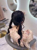 クラン 東心斎橋店(Clan)&nbsp;髪の毛リボンツインテール / 心斎橋ヘアセット