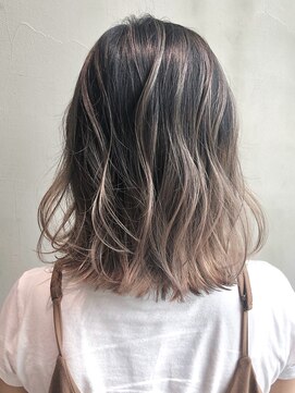 アルバム 銀座(ALBUM GINZA) ハイライトグラデーション_ココアブラウンセシルカット_ba300323