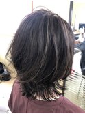 ハイライトくびれミディ/30代/40代/50代/ミルクティーアッシュ