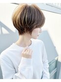 大人可愛い前髪ありのひし形マッシュショートパーマ20代30代