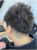 ツーブロック+ワンカールパーマ