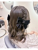 ヘア サロン クラン 東心斎橋店(hair salon clan)&nbsp;編み込みハーフツイン/心斎橋ヘアセット