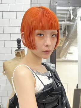 レガーレ(Legare) パッションオレンジのショートボブ /切りっぱなし/ショートヘア