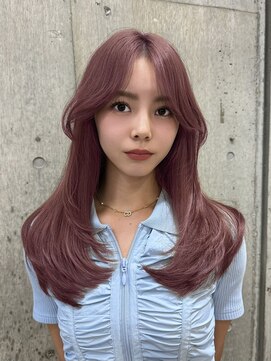 サンク 原宿 表参道(cinq) ダブルカラーハイトーンカラーピンクブラウンベージュカラー30代