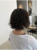 朝楽可愛い5分セットのゆるラフボブパーマ