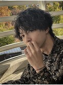 波巻きツイストスパイラルパーマ×メンズウルフカット