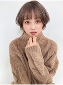 大人可愛いグレージュマッシュショート