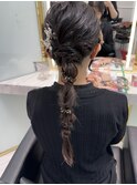結婚式ヘアセット 編みおろしアレンジ
