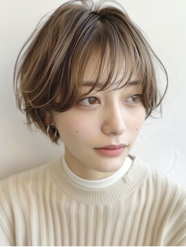モードケイズブラン(MODE K's Blanc) 神戸大人ショートボブ丸みショートカット前髪あり