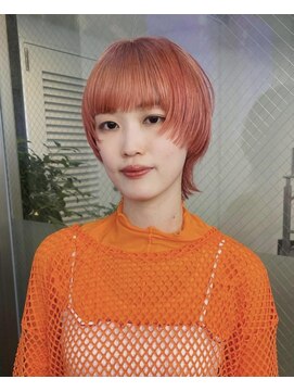レコ 渋谷(LECO) コーラルオレンジウルフカット