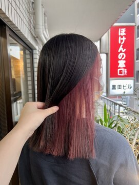 キャラ 池袋本店(CHARA) 地毛を活かしてインナーカラー【インナーピンクカラー】