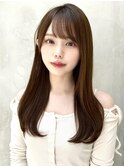 20代30代40代◎前髪パーマ韓国風巻きくすみベージュお団子ヘア