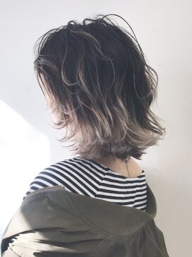 アルバム 銀座(ALBUM GINZA) ミディアムボブ外ハネボブ美髪おくれ毛_ba203451