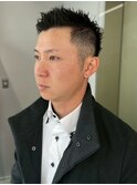 ベリーショート アップバング ツーブロック ビジネス 30代40代