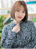 暖色系カラー前下がり切りっぱなしミニボブh4志木20代30代40代