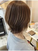 カットカラートリートメントオリーブブラウンウルフカット春日井