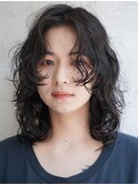 大人可愛いミディアムボブウルフカット◎30代40代50代60代