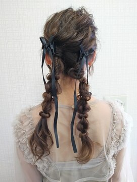 サロン ド オリーブ 夏におすすめ!あみおろしツインアレンジ