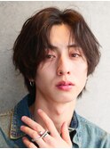 センターパート/波巻きパーマ/スパイラルパーマ/men's