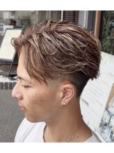 ヘアクリエイトブラス メンズ(Hair Create BRAS Men's) 茶金メッシュフェザー