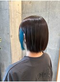 インナーカラー/ターコイズブルー/デザインカラー/溝の口
