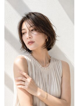 アッシュ 学芸大学店(Ash) ボブ/大人女性/チョコブラウン/髪質改善/白髪ぼかし/脱白髪染め