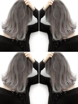 トルネード(TORNADO) 外国人風ロブ ハイライトグラデーション グレージュ　外ハネ